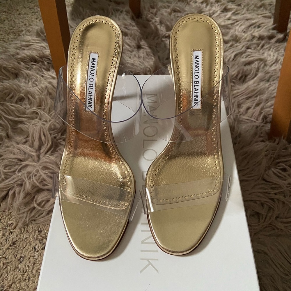 Brand new manolo Blanik clear heel sandals